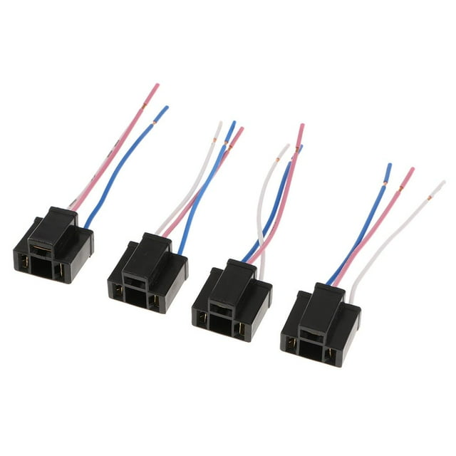 DYNWAVECA 4 Pieces H4 Headlight Light Replacement Holder Female Socket Wire Harness Adapters