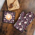 thumbnail image 5 of Pioneer Flower Floral Print Pattern Kitchen Oven Mitt and Pot Holder Sets 4 Pcs for Baking, Cooking and Grilling, Heat Resistant Up To 392 °F, 5 of 7