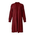 thumbnail image 3 of Womens Cable Knit Longline Cardigan Sweater Oversized Long Sleeve Casual Fall Winter Tops, 3 of 4
