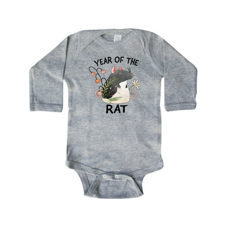 

Inktastic Chinese Zodiac Year of The Rat Gift Baby Boy or Baby Girl Long Sleeve Bodysuit