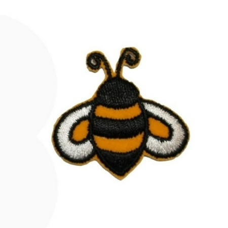 Bee Applique - ID 1619B Bumblebee Emblem Patch Cute Honey Bee Bug Embroidered Iron On Applique