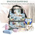 thumbnail image 4 of Kdxio Baby Diaper Backpack,Multi-Function Travel Backpack Nappy Bags,Nursing Bag, Fashion Mummy,Roomy Waterproof for Baby Care(Watercolor Sailboat), 4 of 5