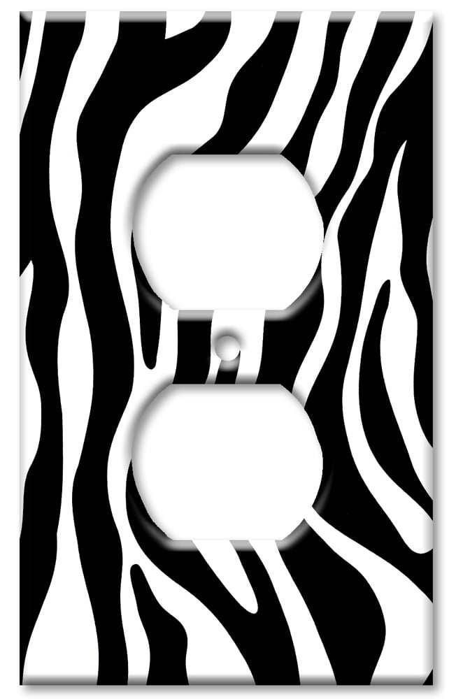 Outlet Cover Art Plates Faux Zebra Fur Switch Plate