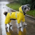 thumbnail image 4 of Dog Rain Jacket, Waterproof Dog Overalls, Reflective Dog Gear, Full Coverage Rain Gear for Dogs, Lightweight Nylon Dog Outerwear with Elastic Cuffs, Adjustable Buckle, Hooded, 4 of 8
