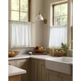 thumbnail image 3 of Cortinas de Cocina Jinchan de Lino 45 cm Rustic Nivel 2 Paneles Blancos, 3 of 9
