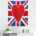 thumbnail image 1 of Union Jack Tapestry, British Flag with a Big Red Heart in Center Nationality Pride Concept, Fabric Wall Hanging Decor for Bedroom Living Room Dorm, 5 Sizes, Royal Blue Red White, by Ambesonne, 1 of 1