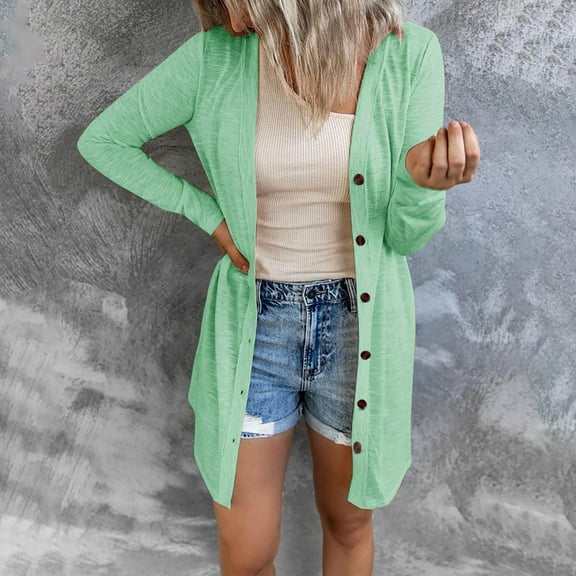 Aayomet Sweaters For Women Women's Long Sleeves Open Front Leopard Print Knitted Sweater Cardigan Coat Outwear,Green S-XXL