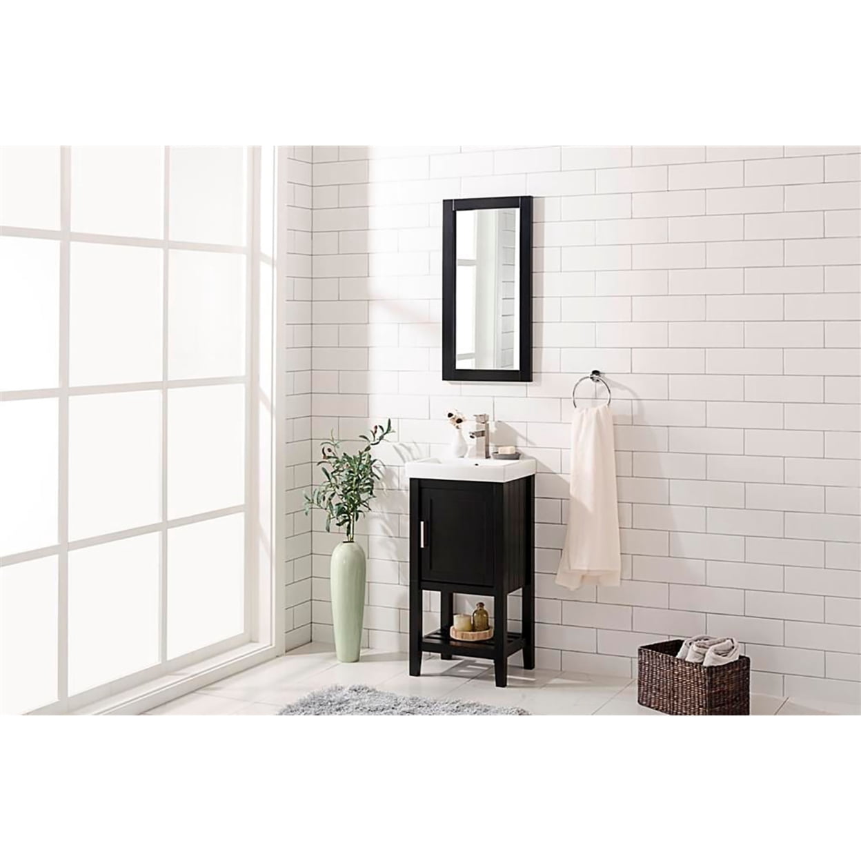 Furniture Indoor Home Decorative Bathroom, Kitchen 18" Espresso Sink Vanity