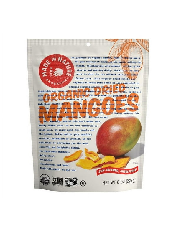 Made in Nature Organic Dried Mangoes, 8 oz (1 Pack)
