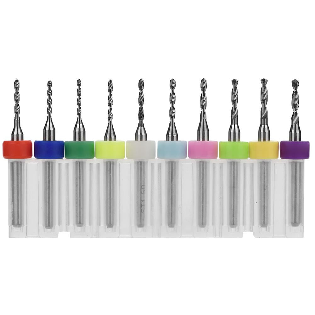 1.1-2.0mm Tungsten Carbide Micro Drill Bit Bits Set Tool Accessories Power Tools for PCB Print Circuit Board 10Pcs