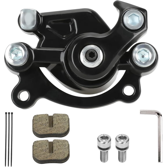 Chasenew Front Disc Brake Caliper with Brake Pads Compatible with SYX Moto 50cc Dirt Bike SSR X-Pro Mototec Coolster Apollo 47cc 49cc 2 Stroke Engine Pocket Bike Mini ATV Quad 4 Wheeler Go Kart Parts