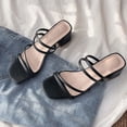 thumbnail image 2 of MuXiKeJi Clothes Women's Open Toe Block Heel Strappy Slide Sandals Square Toe On Dress Mules Heel Sandals, 2 of 6