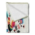 thumbnail image 2 of Polish Folk Art Soft Flannel Fleece Throw Blanket, Themed Illustration with Vivid Roosters and Flowers, Cozy Plush for Indoor and Outdoor Use, 50" x 60", Multicolor, by Ambesonne, 2 of 5