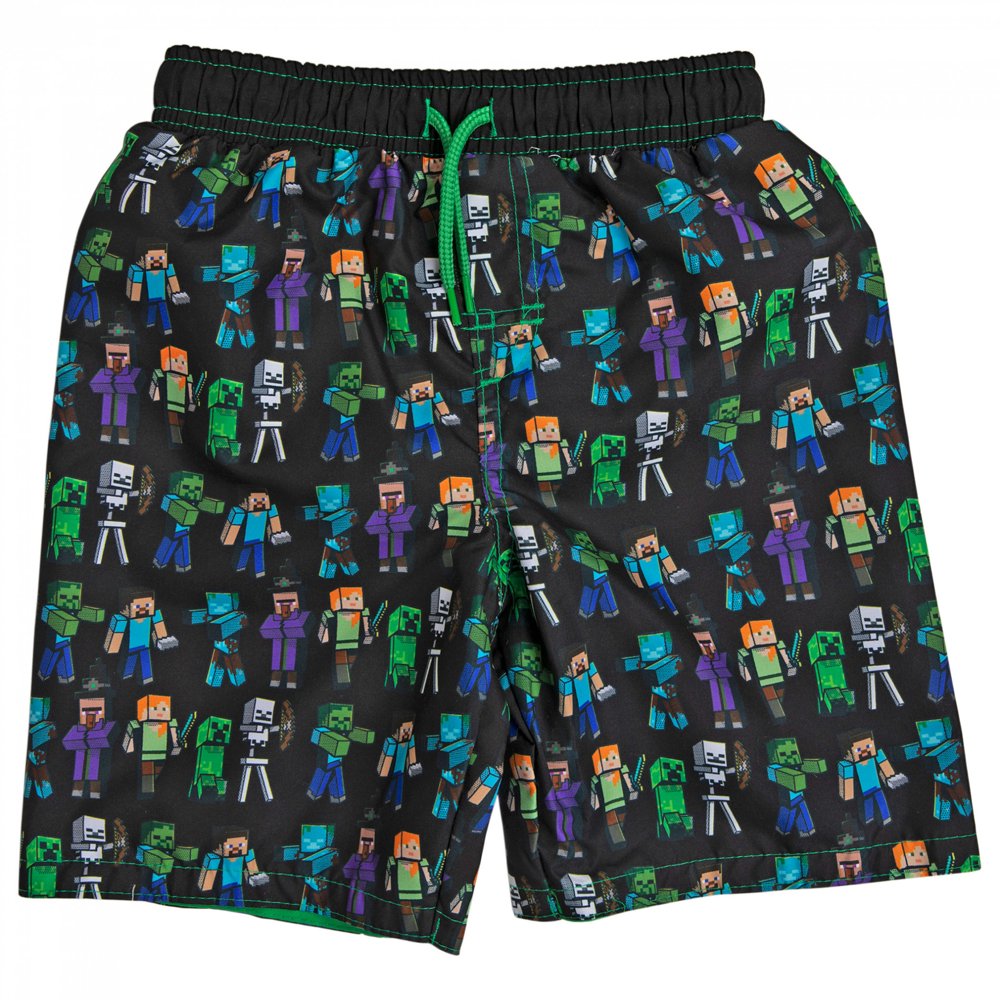 Minecraft Minecraft Creeper and Characters All Over Print Youth Swim