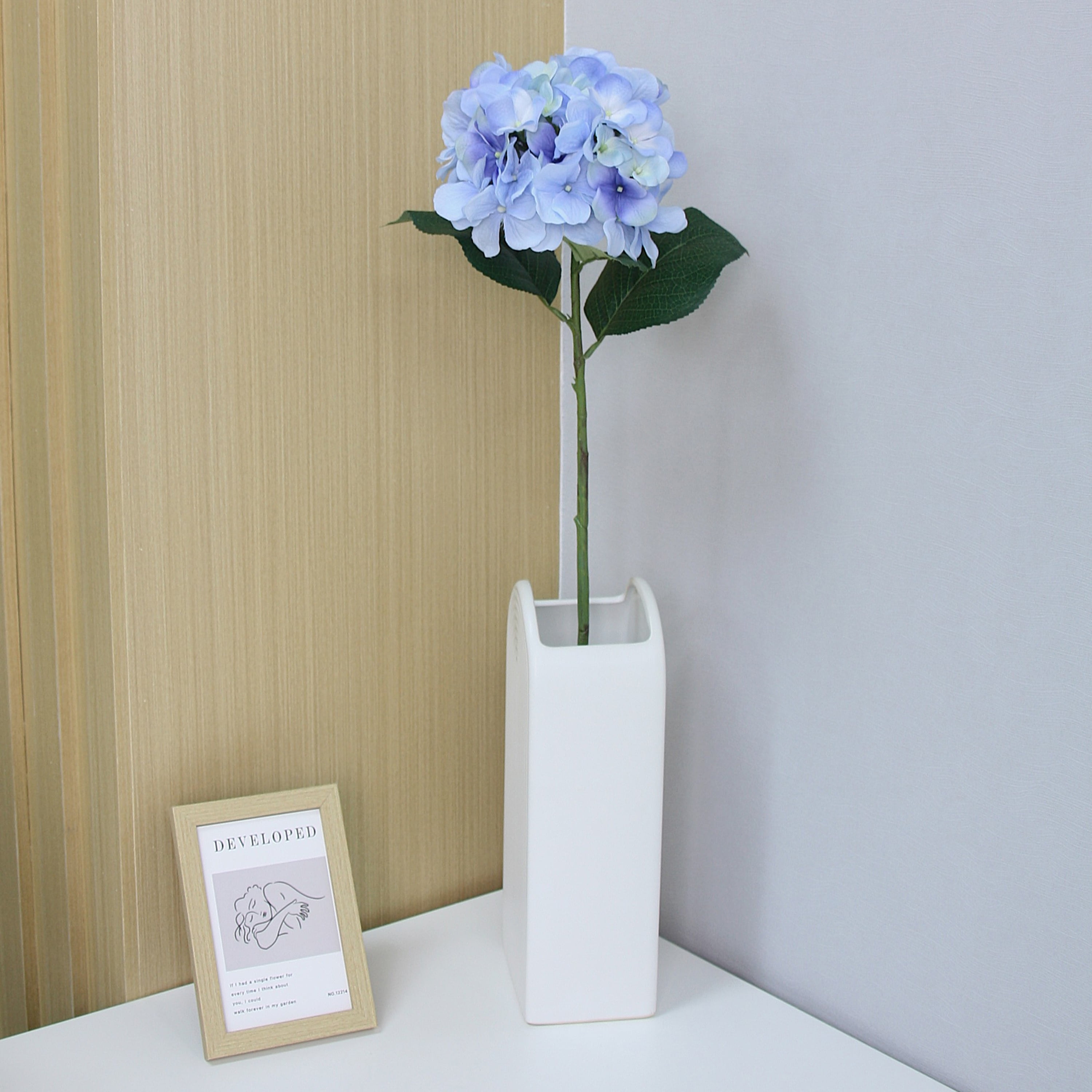(2 pack) Mainstays 24" Artificial Flower Hydrangea Stem, Blue Color. Indoor Use.