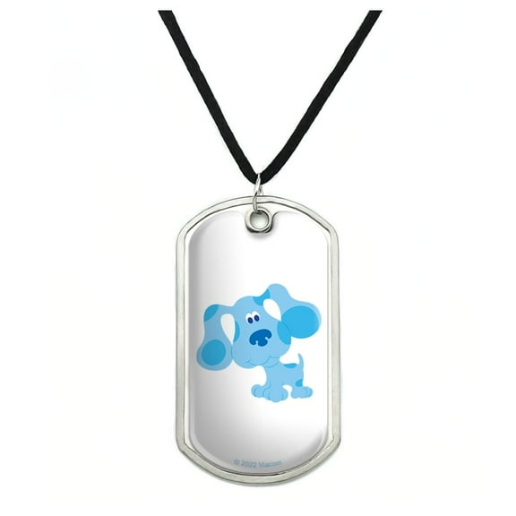 Happy Blue's Clues Military Dog Tag Pendant Necklace with Cord