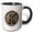 Black/White, variant on 3drose, Alluring Letter K. Round Rusty Metal Plate Nice Colorful Artsy Gift, 11oz Two-tone Blue Mug