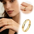 thumbnail image 2 of Minimalist Stackable Band Ring Set for Couples, Gold, 2 of 9