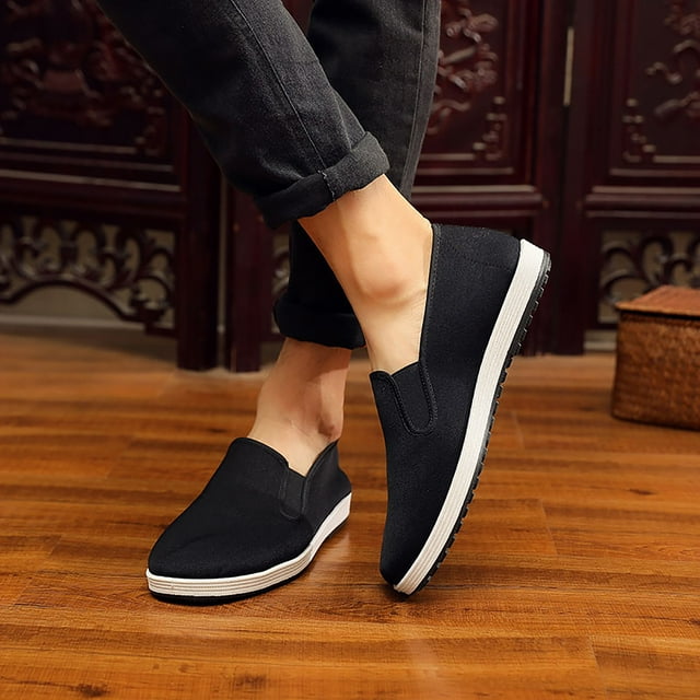 LSLJS Men's Loafers Shoes, Large Size Men's Summer Comfortable Casual Cloth Shoes Single Shoes