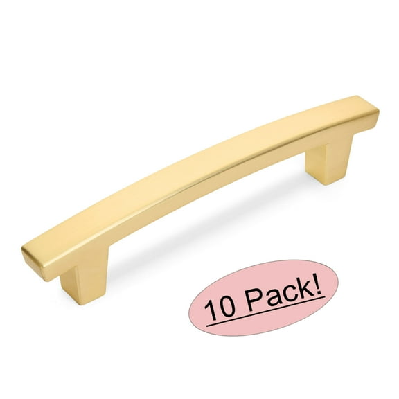 10 Pack - Cosmas 5237BG Brushed Gold Contemporary Cabinet Hardware Handle Pull - 3-3/4" Hole Centers