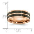 thumbnail image 2 of Black Zirconium Brushed and Polished Rose Ip Plated 8mm Band Size 10.5 Ring for Women and Men, 2 of 2