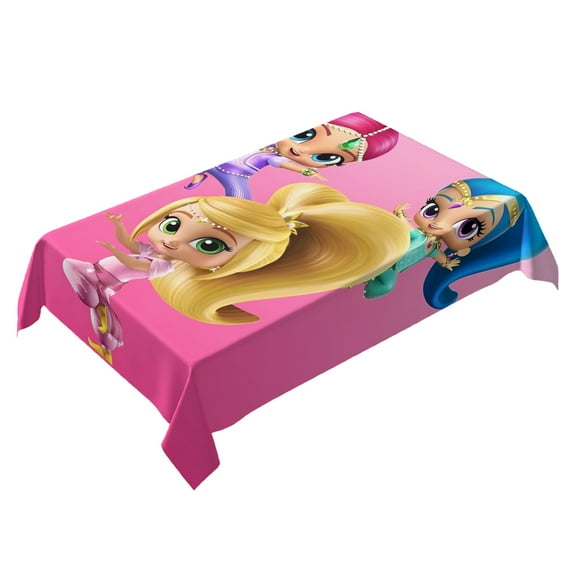 Shimmer And Shine Themed Square Tablecloth 54 * 72 Inches Durable Stylish