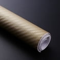 thumbnail image 4 of 3D Carbon Fiber Wrap Roll DIY Sticker for Car Auto Vehicle Decor 30x127cm (Gold), 4 of 8