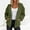 Green, variant on Women Fashion Hooded Sweatshirts Zip Front Soft Solid Blouse Long Sleeve Tops Pockets Hoodied Sweatshirt