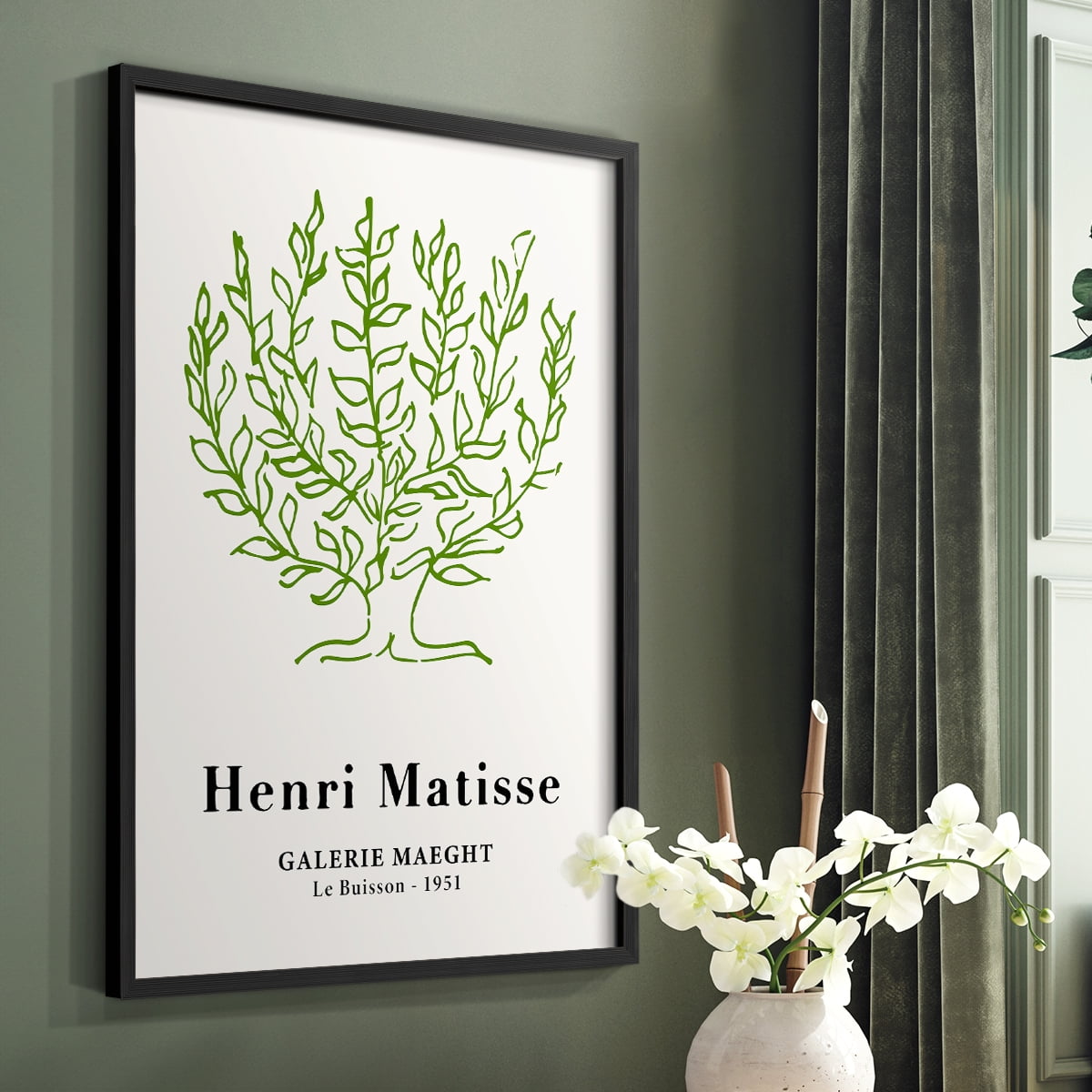 Matisse CXV Framed Print in Black Solid Wood 16 x 20 Framed Print