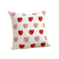 thumbnail image 2 of Valentines Day Pillow Covers 18x18 Inch Soft Plush Faux Fur Jacquard Heart Throw Pillows for Bedroom Sofa Holiday Festivals Home Decor Valentines Anniversary Wedding Decorations, 2 of 6