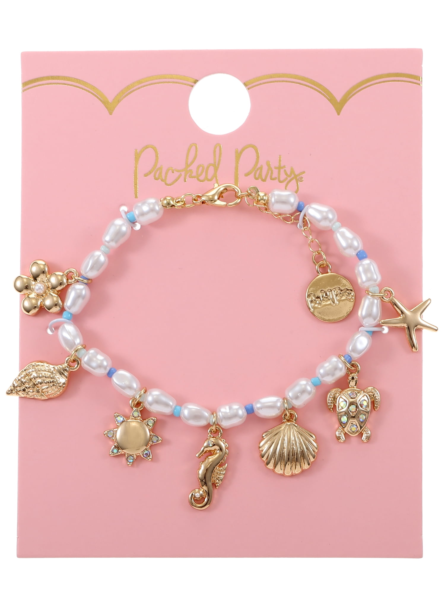 Packed Party Golden Sea Charm Bracelet, 1 Piece