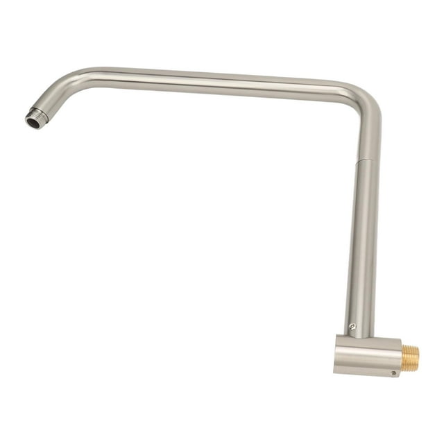 14Inch S Shape Shower Extension Arm Stainless Steel, 360 Rotation Rainfall Shower Pipe Replacement, High Rise Long Brushed Shower Horizontal Extender Pipe, Wall Mount, G1/2