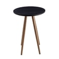 thumbnail image 4 of Modern Minimalism Black Faux Marble End&Side Table,Small Accent Coffee Table with Black Metal Legs,Round Nightstand for Living Room,Bedroom,Apartment Small Space ( MDF Tabletop + Metal Legs ), 4 of 5