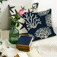 thumbnail image 5 of Navy Blue Nautical Ocean Starfish Coral Seahorse Anchor Throw Pillow Covers, Ocean Nautical Gifts, Sea Animal Pillow Cases 18 x 18 Inch Home Ship Sofa Decor Set of 4, 5 of 6