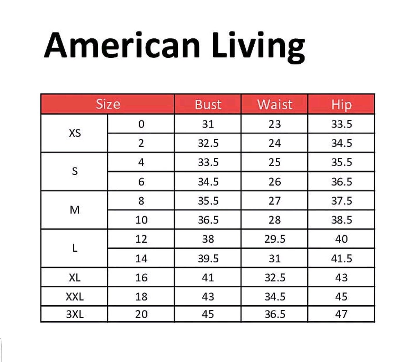 us cloth size