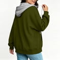 thumbnail image 4 of Hurxie Women's Zip Up Y2K Hoodies Casual Long Sleeve Sweatshirts Fall Winter Track Jackets with Pockets Army Green,2XL, 4 of 7