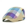 thumbnail image 1 of Unisex Casual Adjustable Colorful Patchwork Shade Tongue Forward Beret Hat, 1 of 9