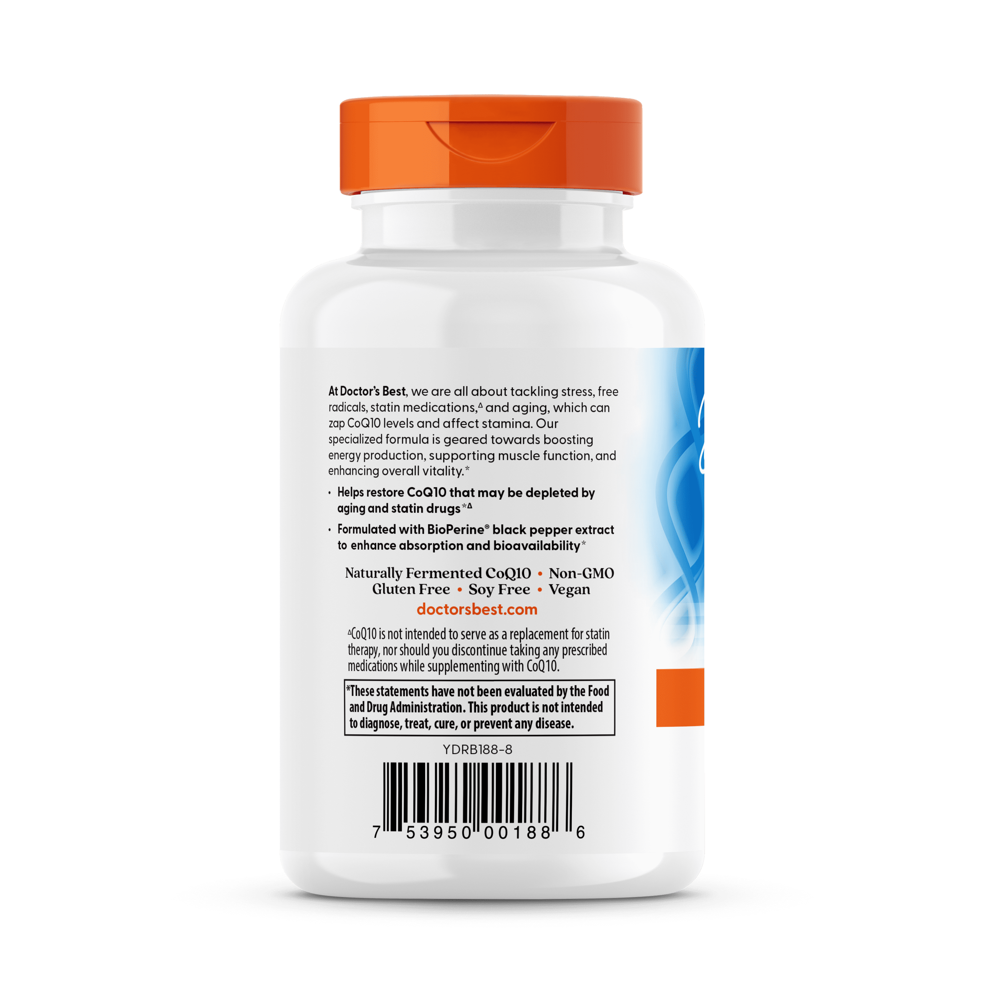 Doctor's Best High Absorption CoQ10 with BioPerine, Non-GMO, Gluten Free, Soy Free, Vegan, Naturally Fermented, Heart Health, Energy Production,100 mg 120 Veggie Caps