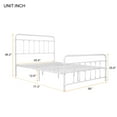 thumbnail image 3 of Full Size Metal Bed Frame with Headboard and Feetboard, No Spring Box Needed, White, 3 of 7