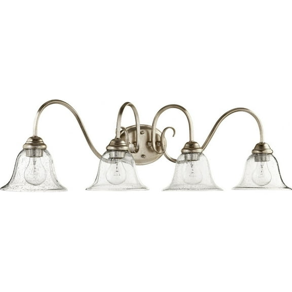 Quorum Lighting Spencer 4-Light Aged Silver Leaf Glass Shade