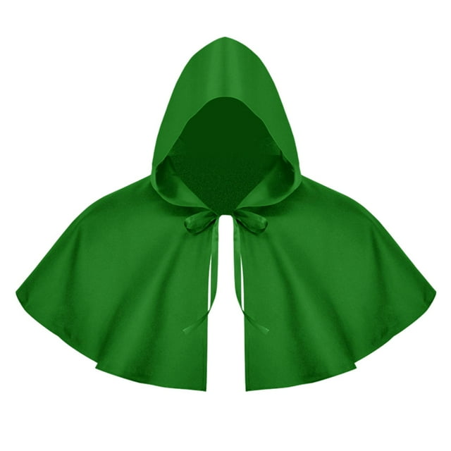 Capa de Halloween Cosplay accesorios de disfraz capa de capa con capucha Medieval Verde Yinane Capucha de Halloween