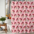 thumbnail image 3 of Shower Curtain 36"W x 72"L Western Christmas Santa Claus Snowflake Pink Fabric Shower Curtains Set with Hooks Water Repellent Bathroom Curtains Machine Washable Bathroom Accessories, 3 of 9