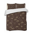 thumbnail image 2 of Brown Floral Queen Size Down Alternative Comforter, Lightweight Comforter Quilt Bedding Set with Pillow Shams Vintage Spring Botanical Flowers All Seasons Bed Comforter Duvet Insert 90"x96", 2 of 7