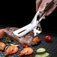 thumbnail image 5 of Wovilon 304 Stainless Steel Steak Clamp, Kitchens Tongs 10 Inch Premium Multipurpose Gripper Bread Clip/Steak Clamps/Fried Steak Clamp/Barbecue Tongs/Beefsteak Turner Flipper, 5 of 9