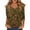 Army Green, variant on Women’s V Neck Casual Loose Fit Blouse with Half Sleeves Featuring Tropical Palm Tree and Surfboard Print Top Blue S
