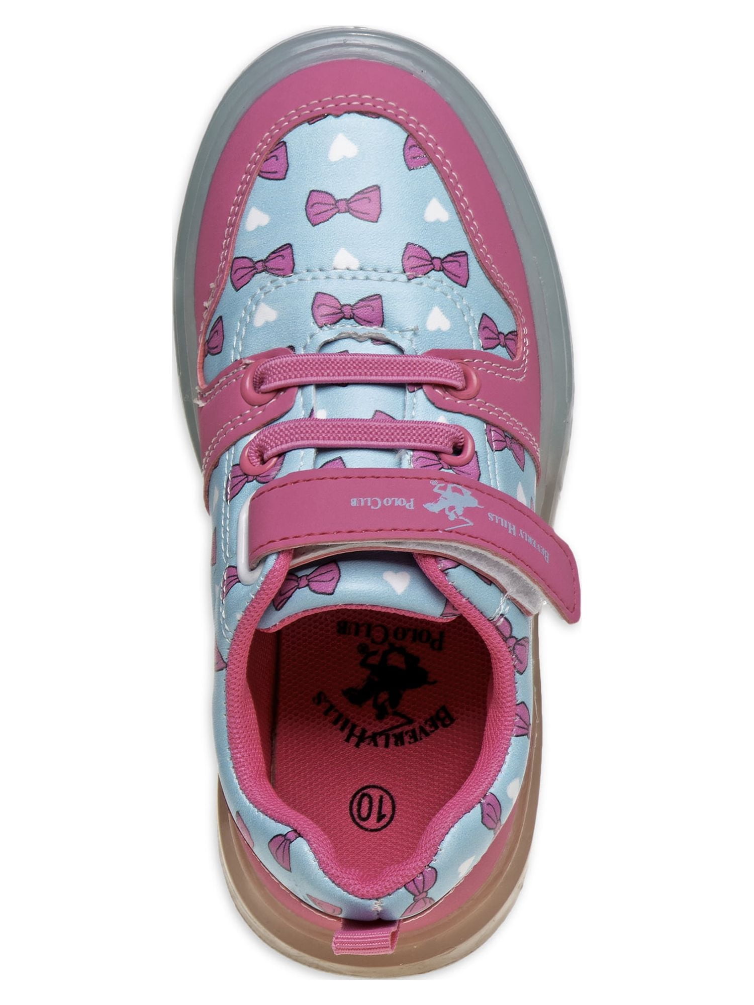 Beverly Hills Polo Club Toddler Girls Ombre Bows & Hearts Casual Slip On Sneakers