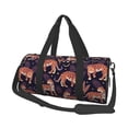 thumbnail image 2 of Xecao Leopard Print print Round Travel Duffel Bag is a foldable gym bag with an inner pocket, perfect for travel sports, 2 of 8