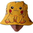 thumbnail image 4 of Loonyx Kids Yellow Cartoon Pikachu Unisex Bucket Hat, Sun Protection, Ages 5-10, 4 of 5