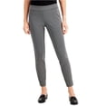 thumbnail image 1 of Kasper Womens Herringbone Casual Cropped Pants black 2P/25, 1 of 1