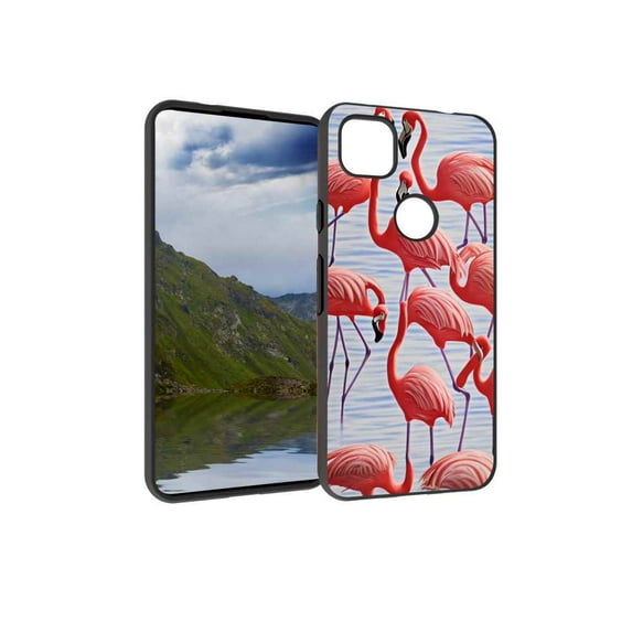 Flamingo-jpg Phone Case, Degined for Google Pixel 4A 4G Case Men Women, Flexible Silicone Shockproof Case for Google Pixel 4A 4G